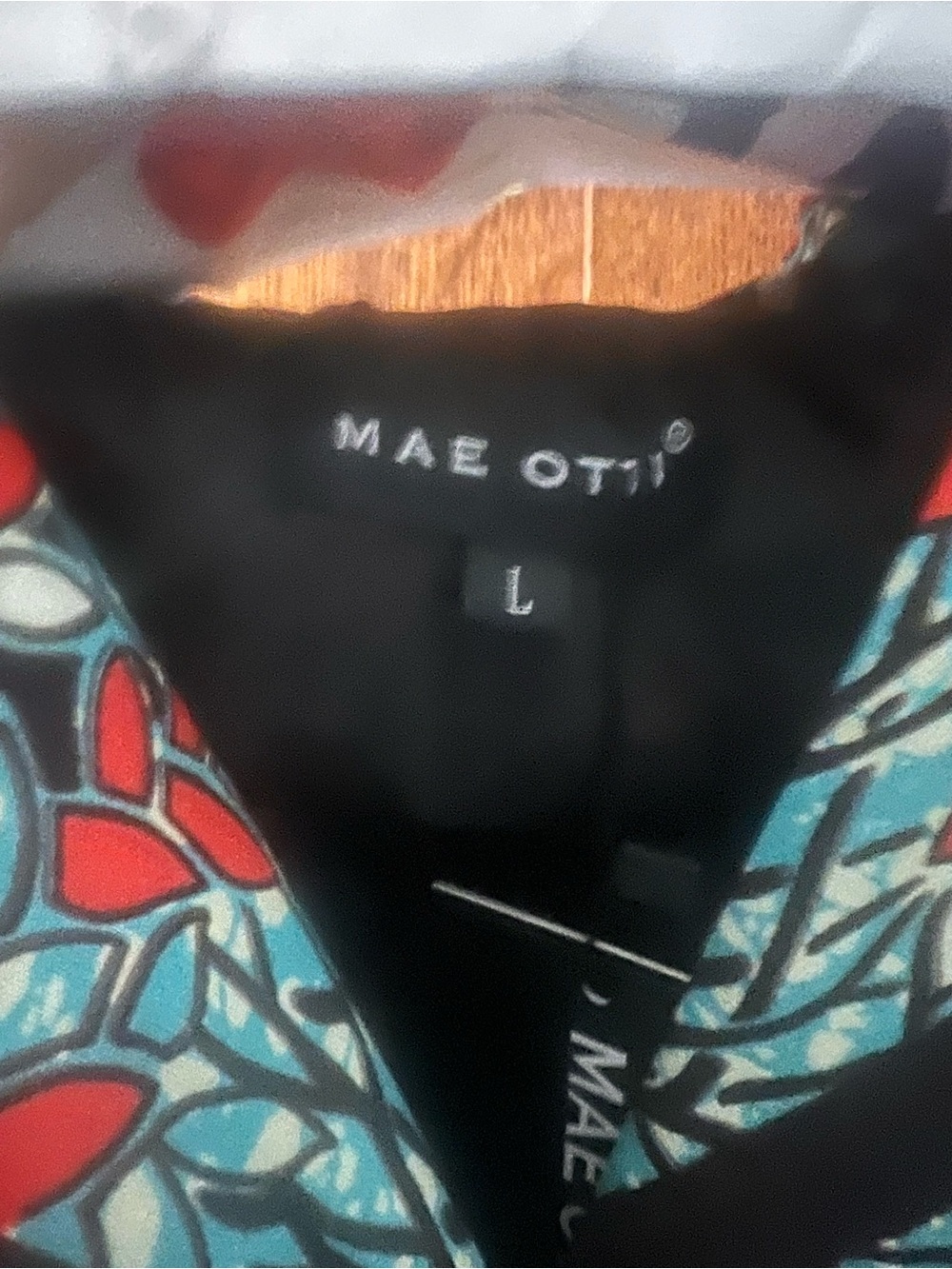 Mae Ott Turquoise & Red Botanical Wrap Midi Dress - Picture 3 of 3